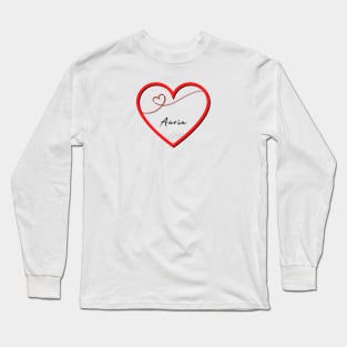 AARIA Name Shirt in Heart Long Sleeve T-Shirt